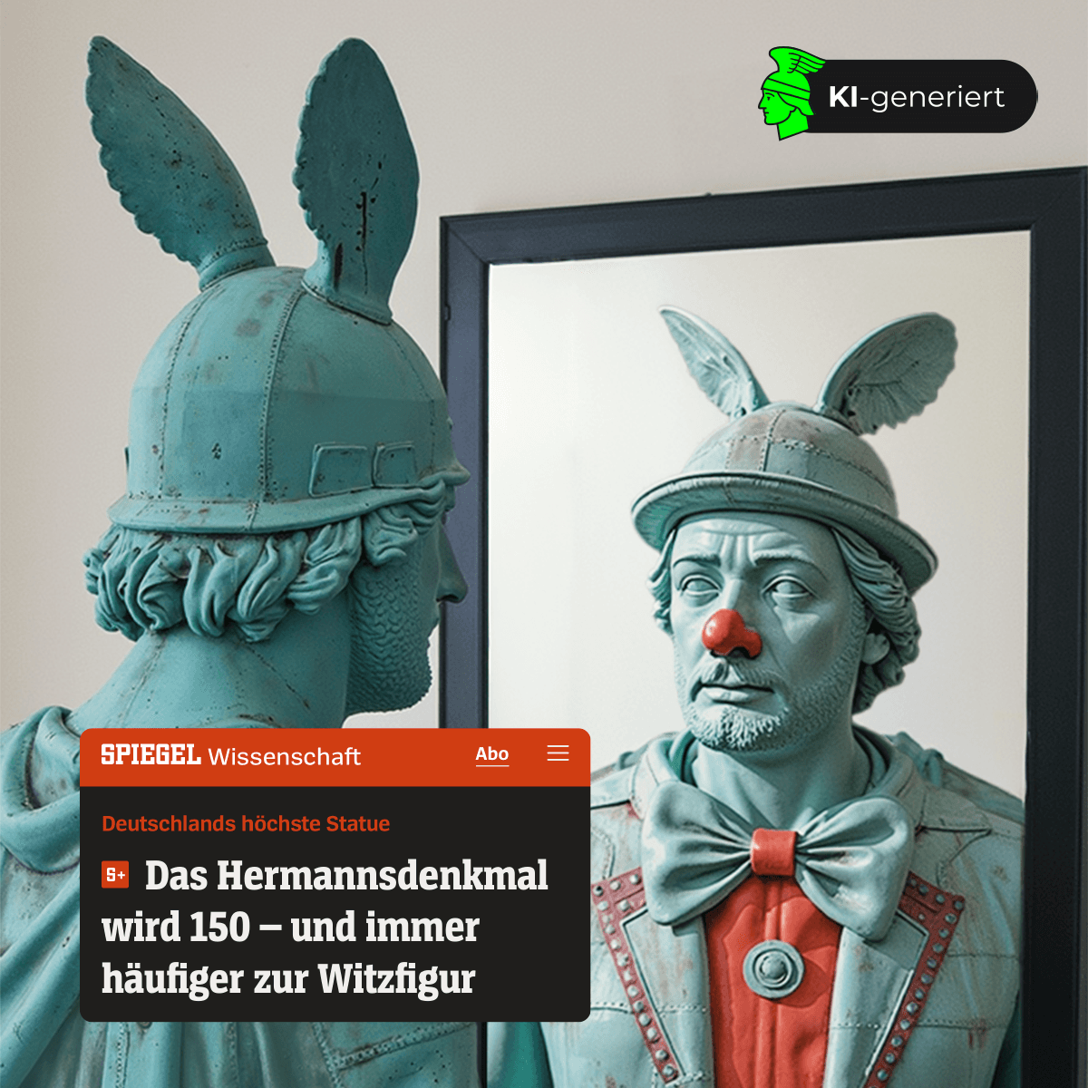 Der KI Hermann reflektiert, ob er eine Witzfigur ist oder nicht (KI-generiert)